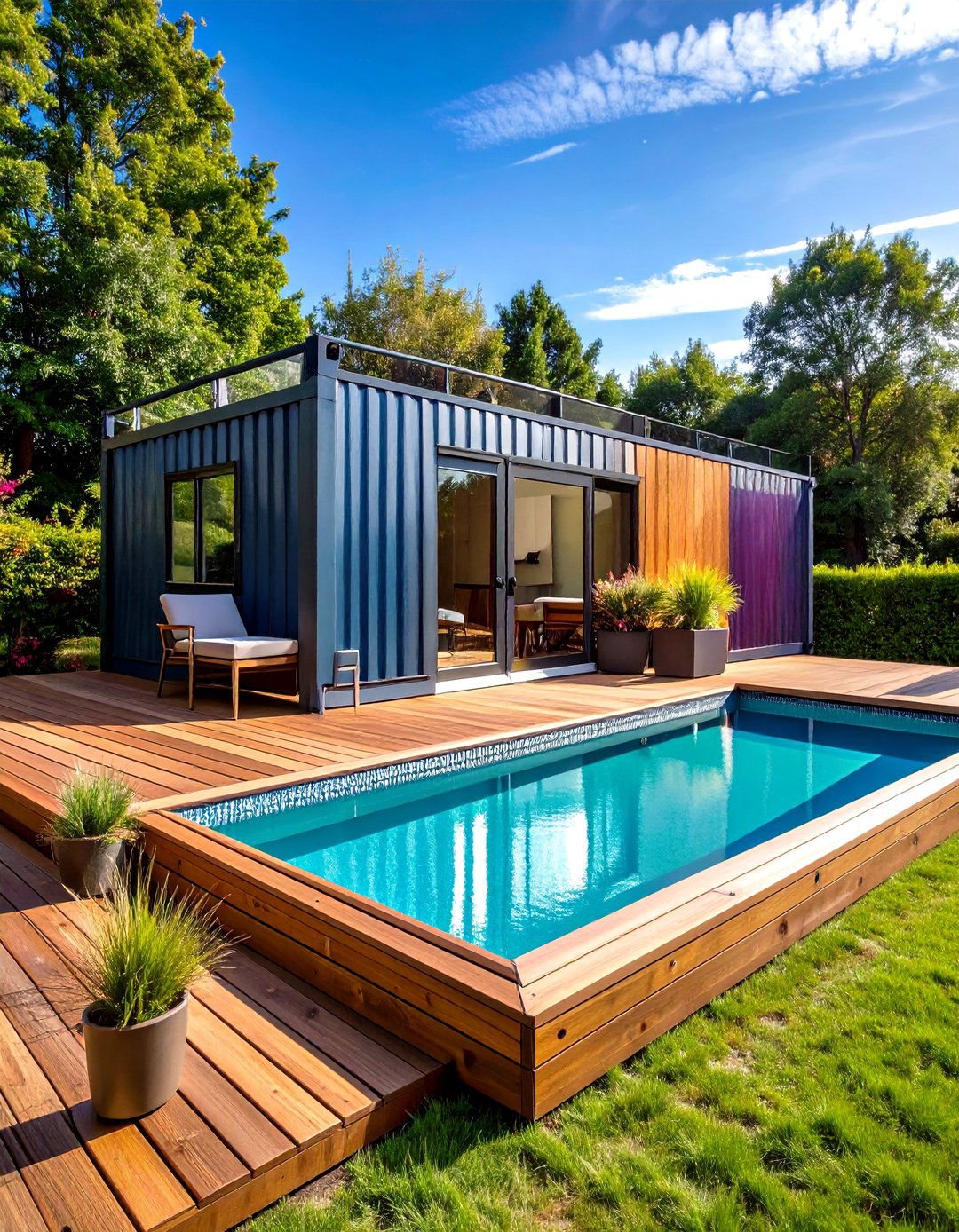 A Floating Container Pool - 20 Semi Inground Pool Ideas