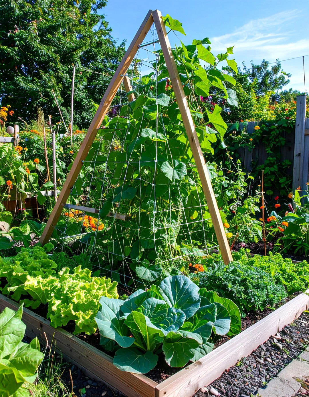 A Frame Trellis Small Garden - 20 Budget Small Garden Ideas