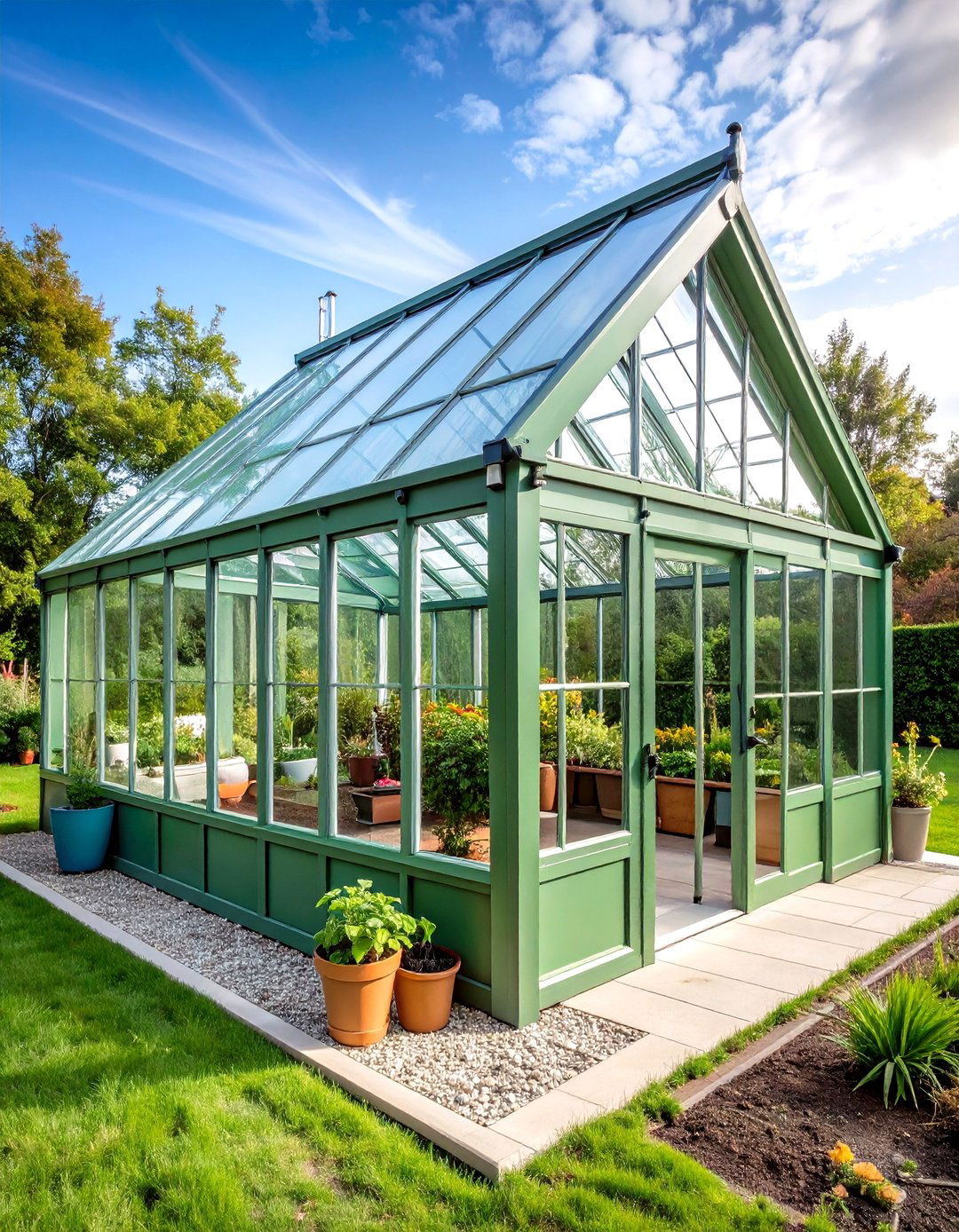 A Fresh Coat of Color Revives Structural Frames - 20 Greenhouse Decor Ideas