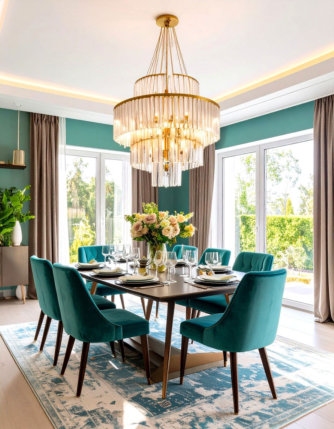 A Statement Chandelier Crowns the Dining Room - 20 Dining Room Ideas