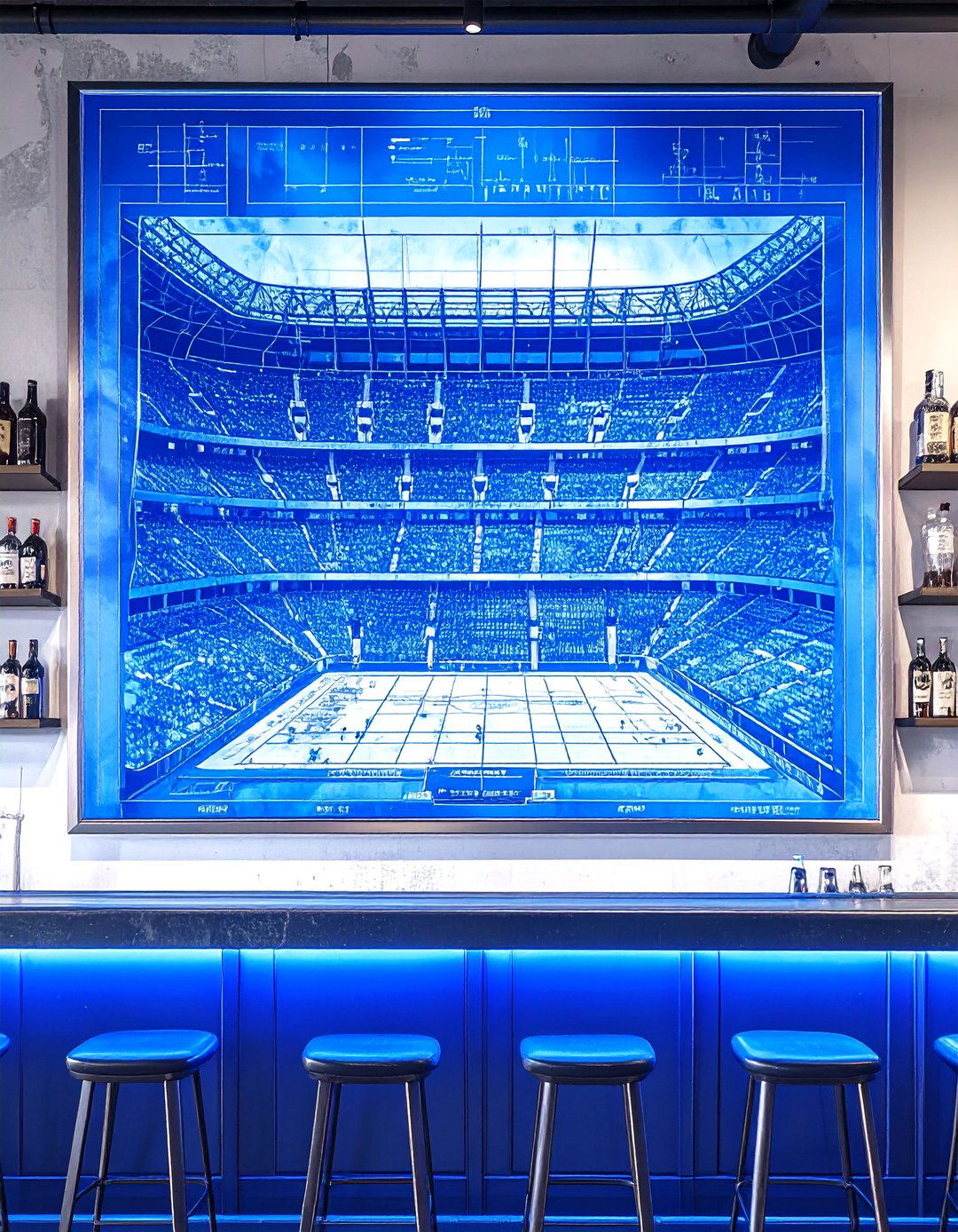 ATandT Stadium Seating Chart Blueprint Art - 20 Dallas Cowboys Man Cave Ideas