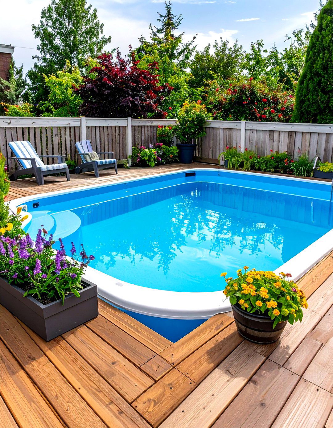 Above Ground Pool with Custom Deck - 20 Swimming Pool Ideas