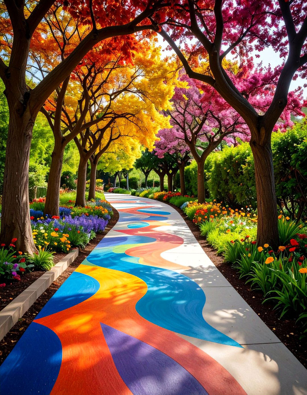 Abstract Art Concrete Walkway Painting - 20 Concrete Walkway Painting Ideas