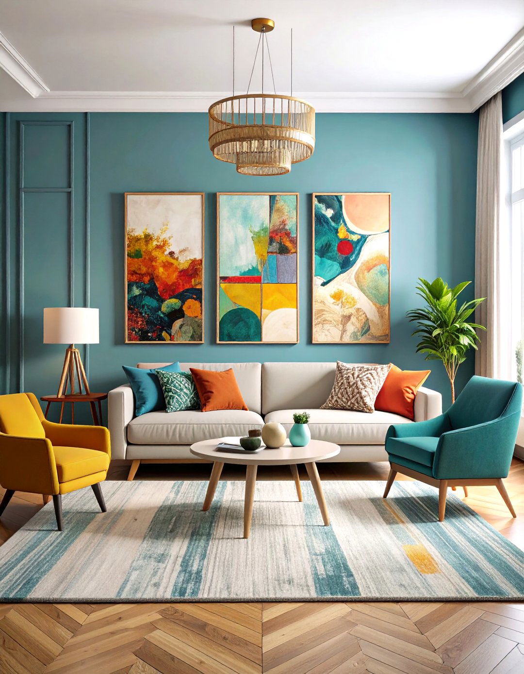 Abstract Art Gallery Living Room Wall Decor Collection - 20 living room wall decor ideas