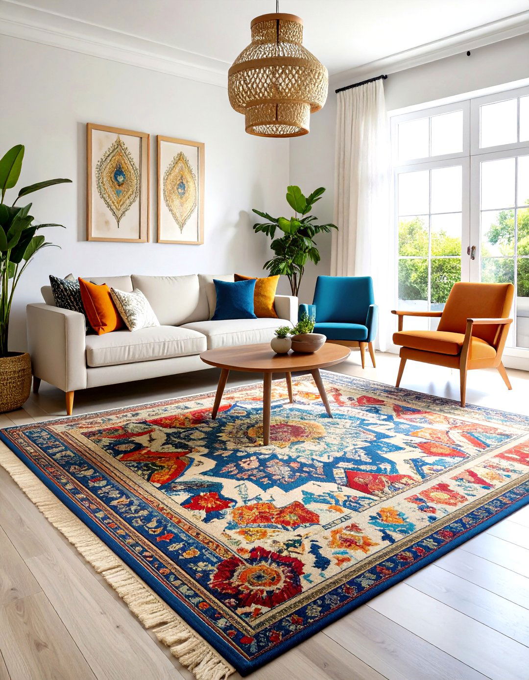 Abstract Art Living Room Rug Style - 20 Living Room Rug Ideas