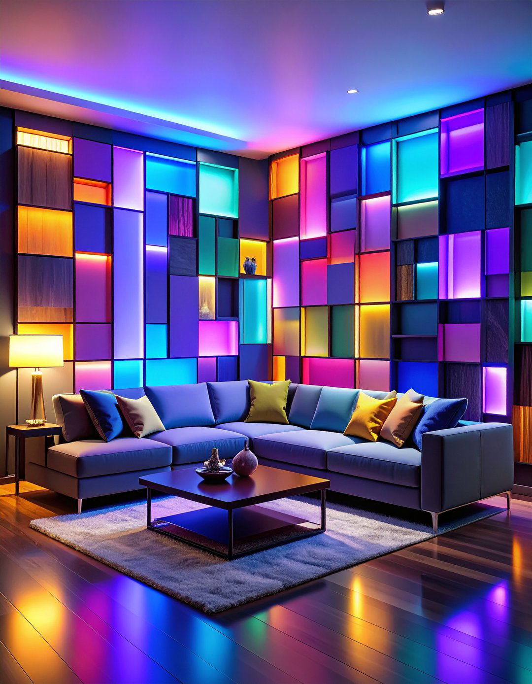 Abstract Asymmetrical Panel Accent Wall - 20 Geometric Accent Wall Ideas