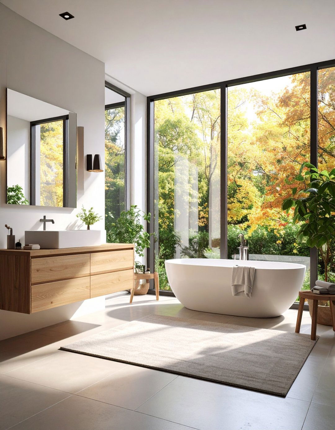 Abundant Natural Light - 20 Scandinavian Bathroom Ideas