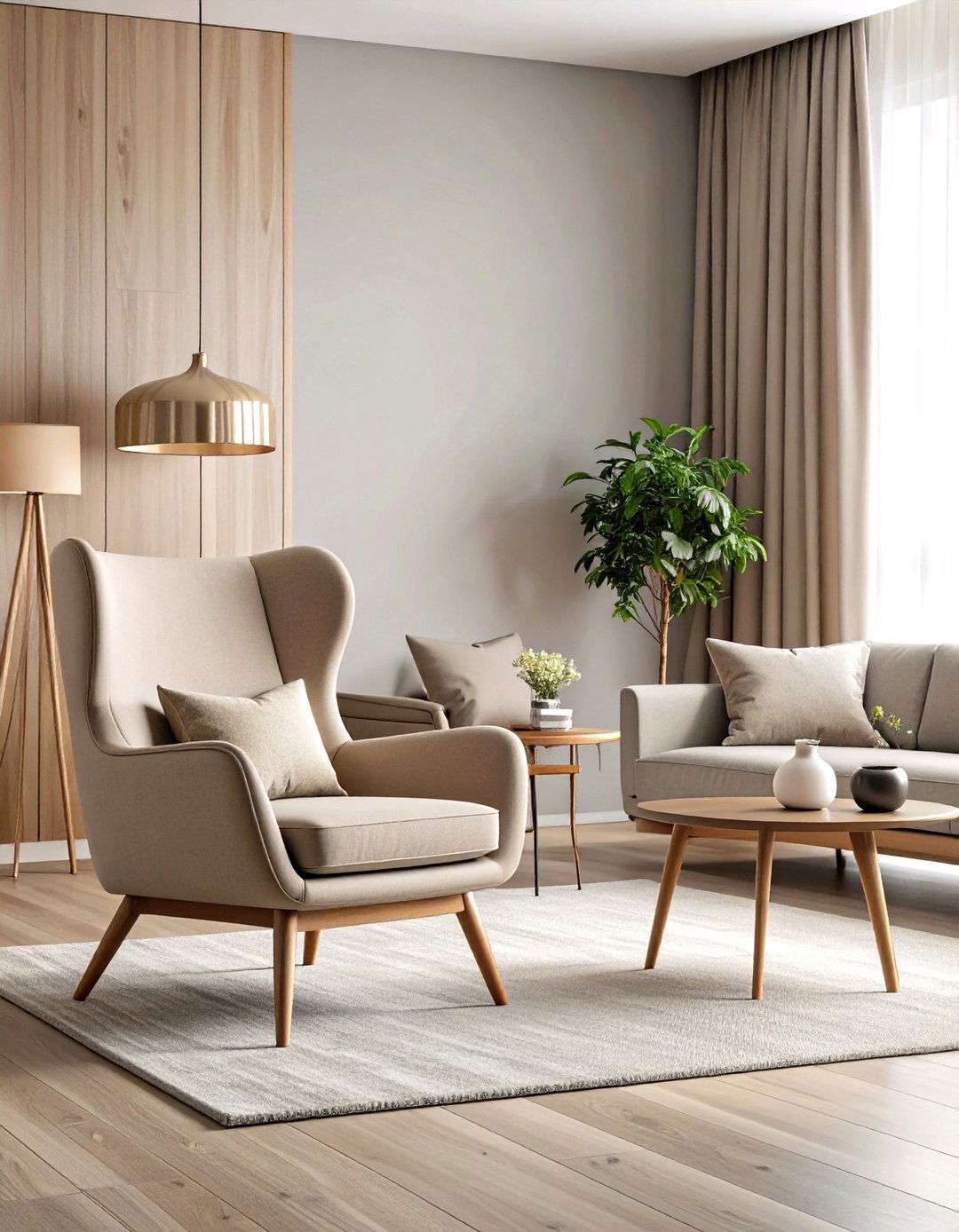 Accent Chairs as Color Bridges in Grey and Cream Rooms - 20 Grey and Cream Living Room Ideas
