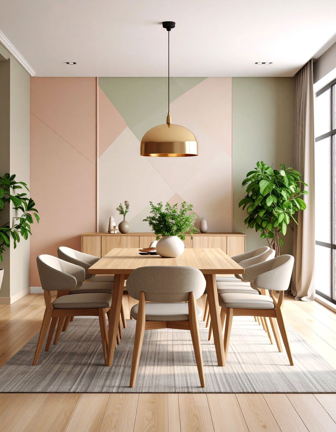 Accent Walls with Subtle Wallpaper - 20 Small Dining Room Ideas