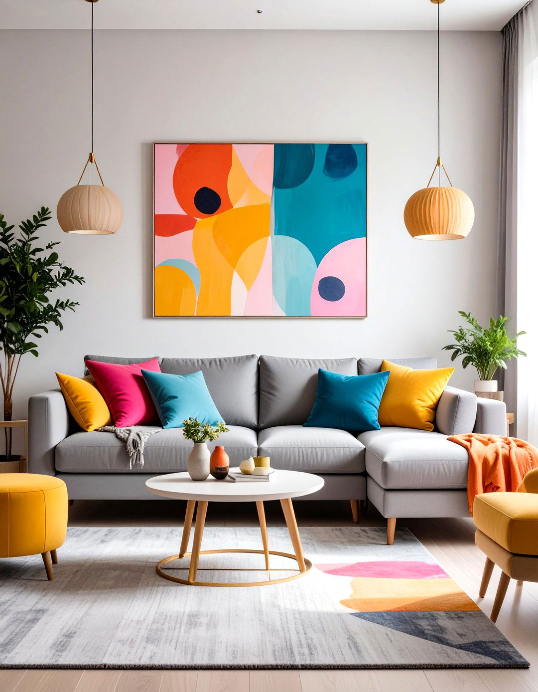 Accent Your Grey Couch with Bold Decor Pieces - 20 Grey Couch Living Room Ideas