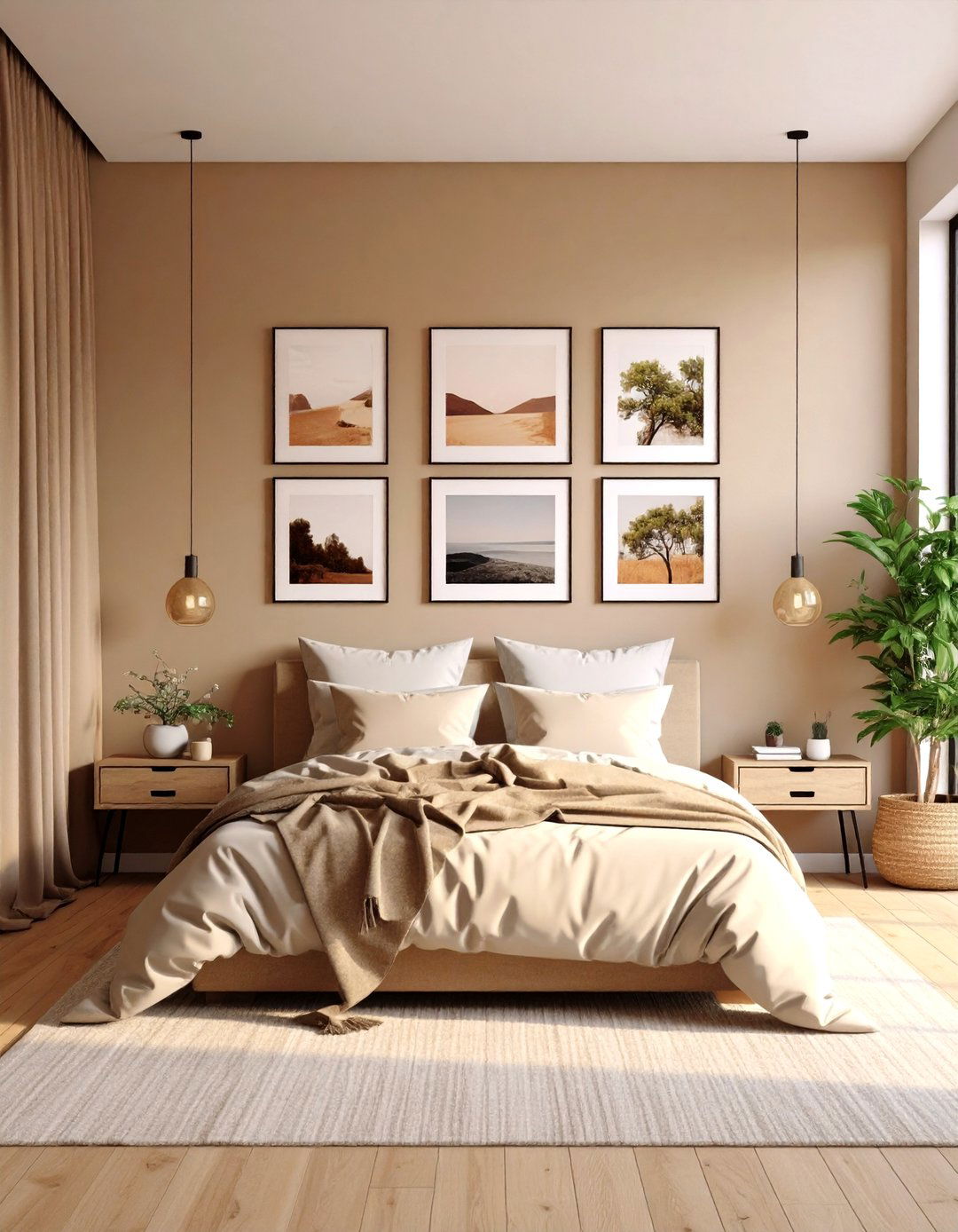 Accessorizing with Artwork - 20 Tan Bedroom Ideas