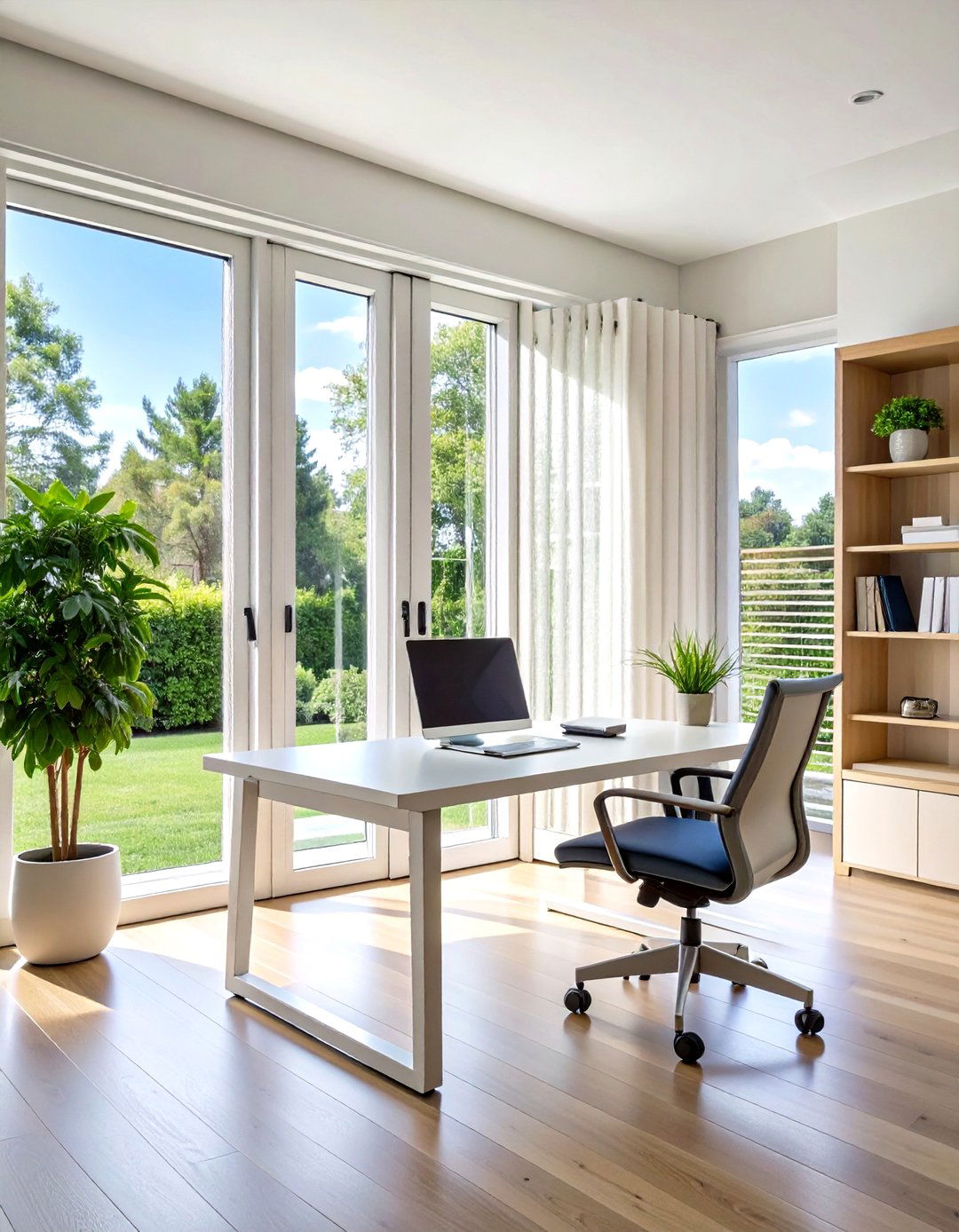 Accordion Folding Home Office Door for Flexible Access - 20 Home Office Door Ideas