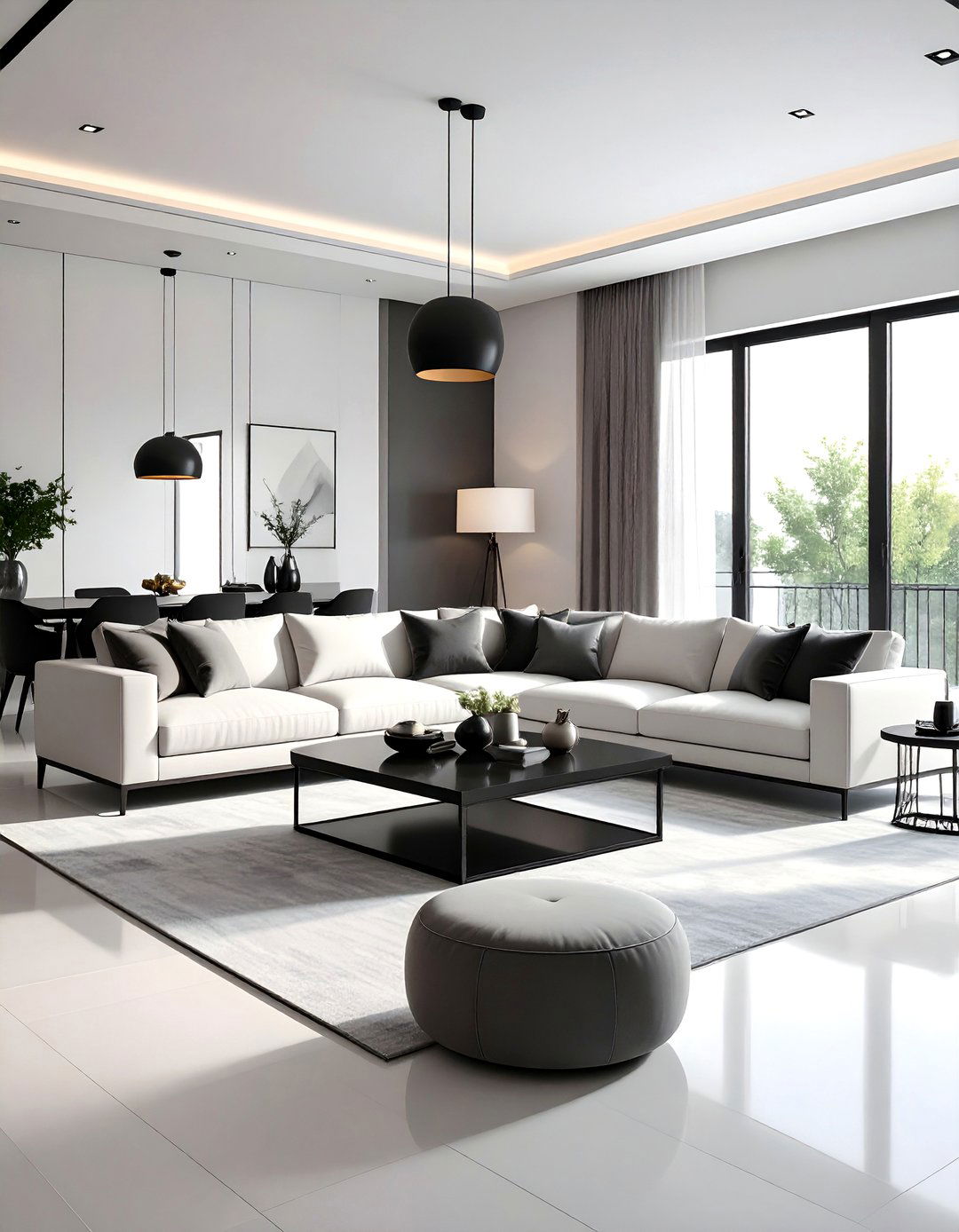 Achromatic Korean Living Room - 20 Korean Living Room Ideas