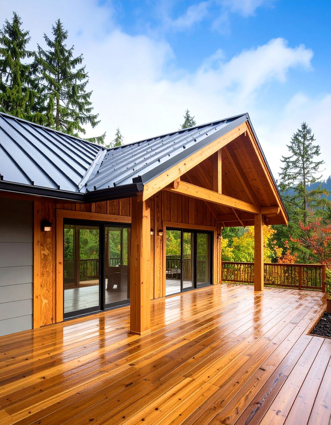 Acoustic Lined Gable Patio Roof Tames Rain Storm Rattle - 20 Gable Patio Roof Design Ideas