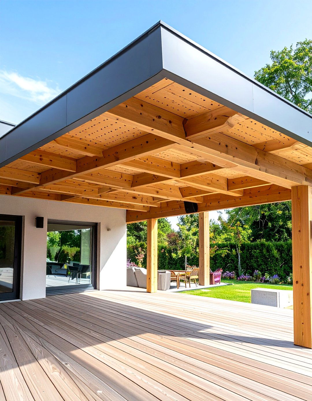 Acoustic PVC Panel Patio Ceiling - 20 patio ceiling ideas