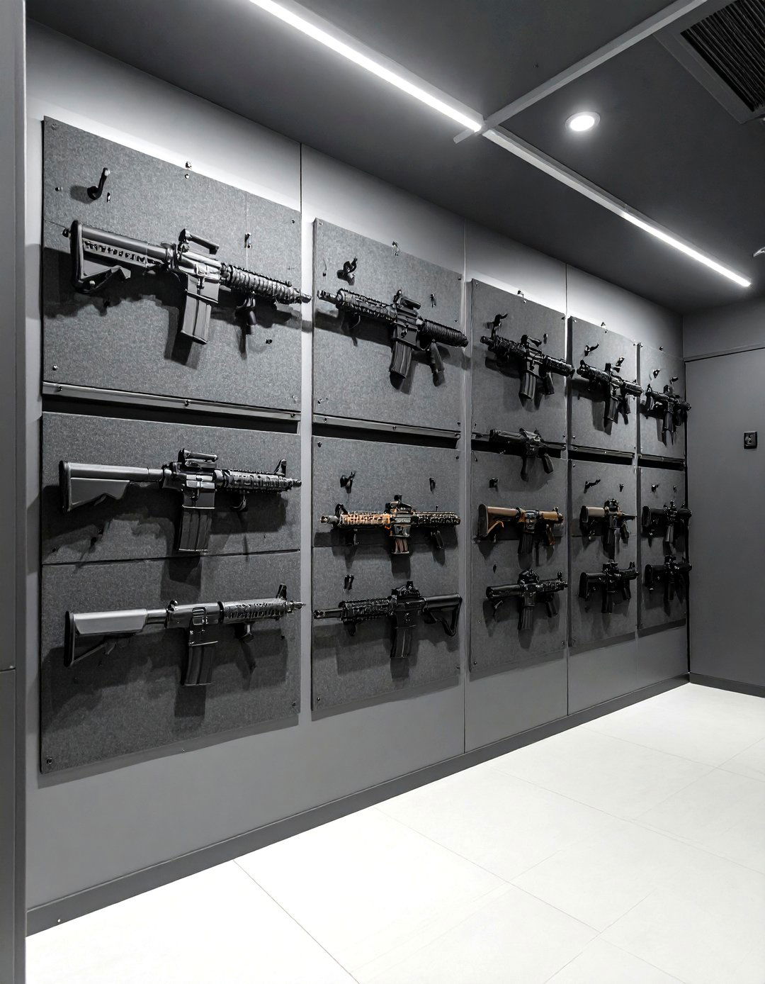 Acoustic Panel Gun Wall Dampening Noise and Echo - 20 Gun Wall Ideas