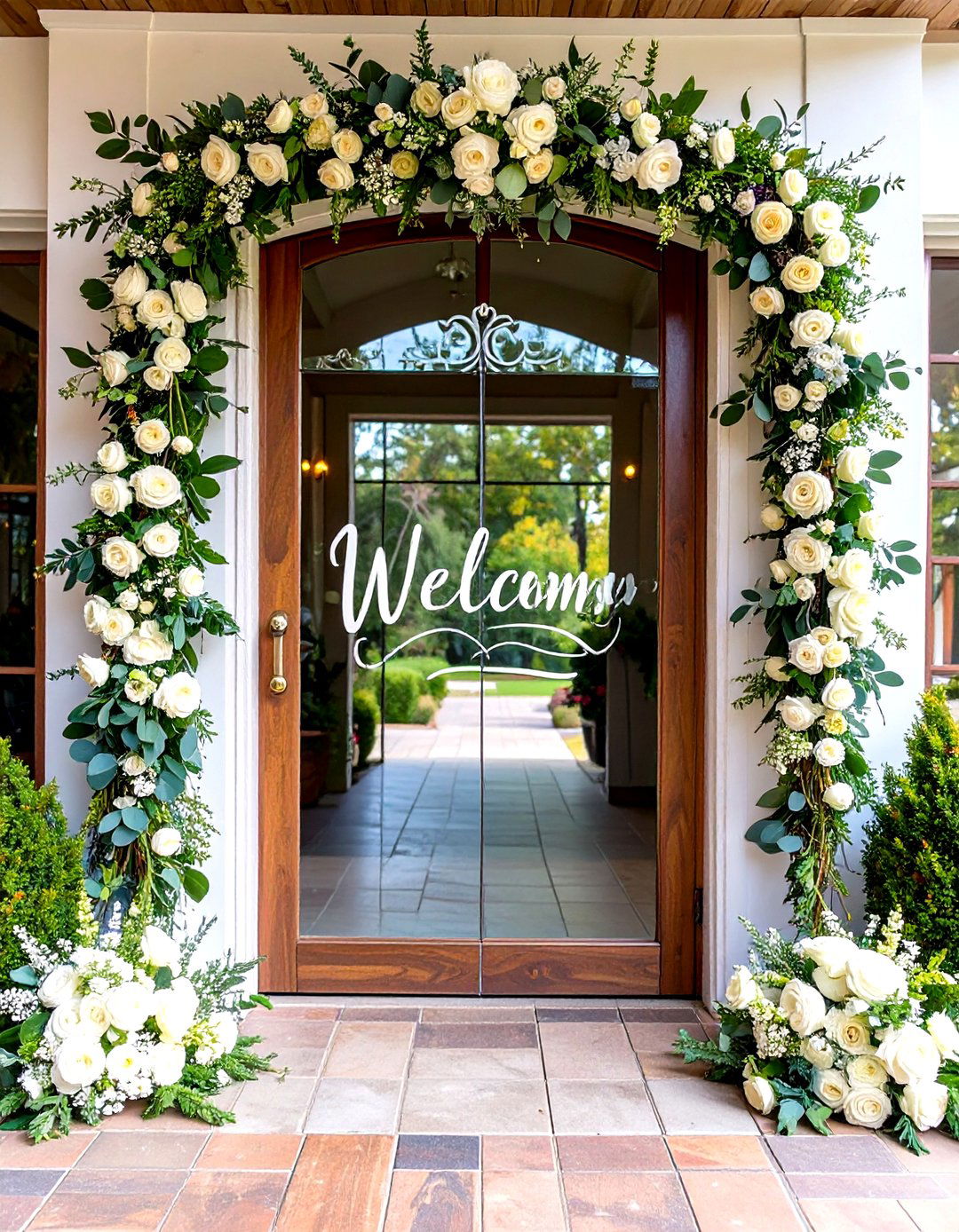 Acrylic Mirror Wedding Welcome Sign with Flowing Calligraphy - 20 Wedding Welcome Sign Ideas