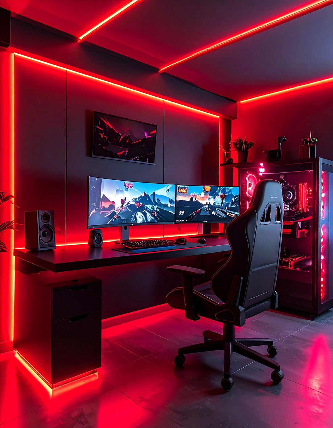 Action Game Red and Black Gaming Setup - 20 Red and Black Gaming Setup Ideas