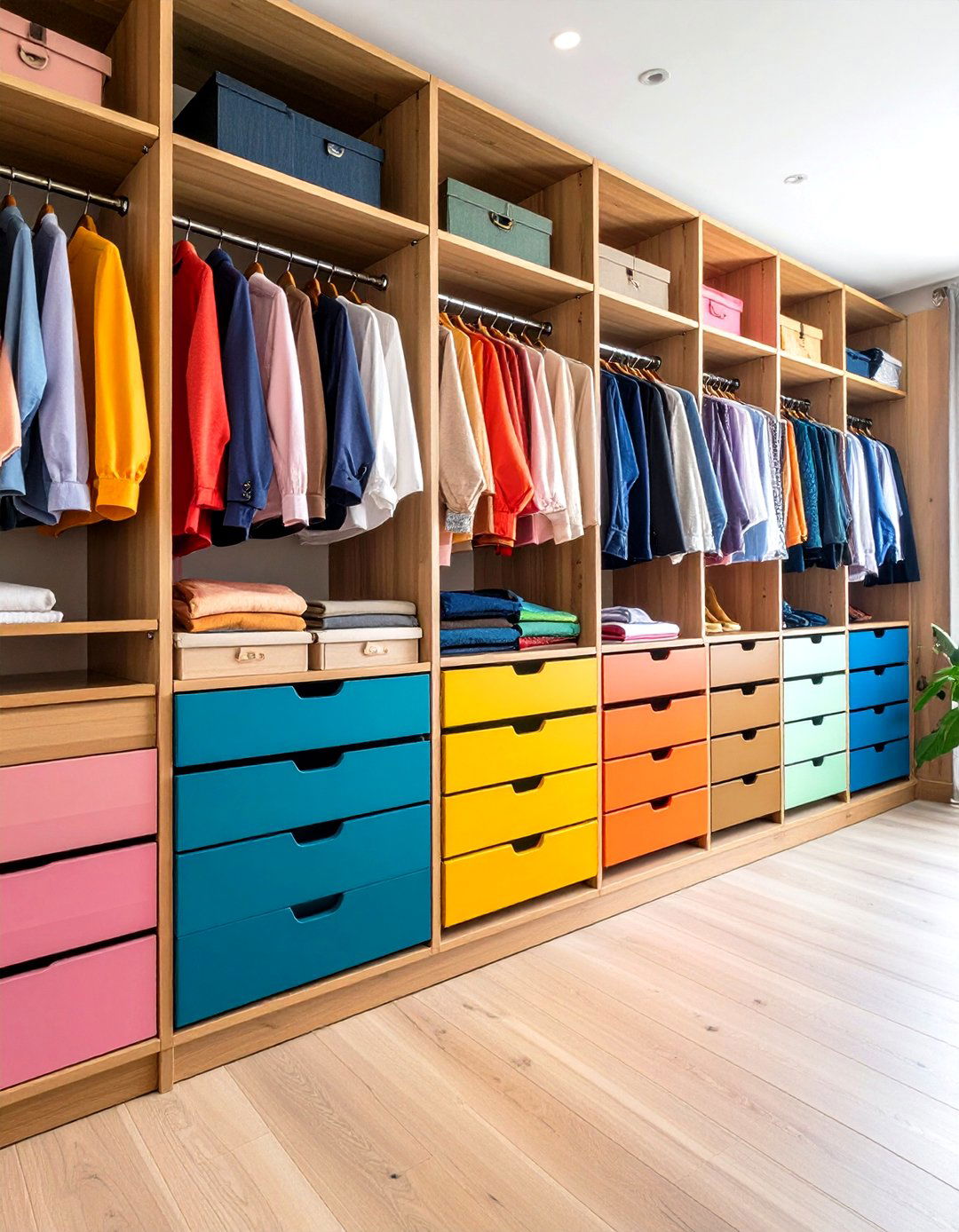 Add Drawers Between Clothes Racks - 20 Small Closet Storage Ideas