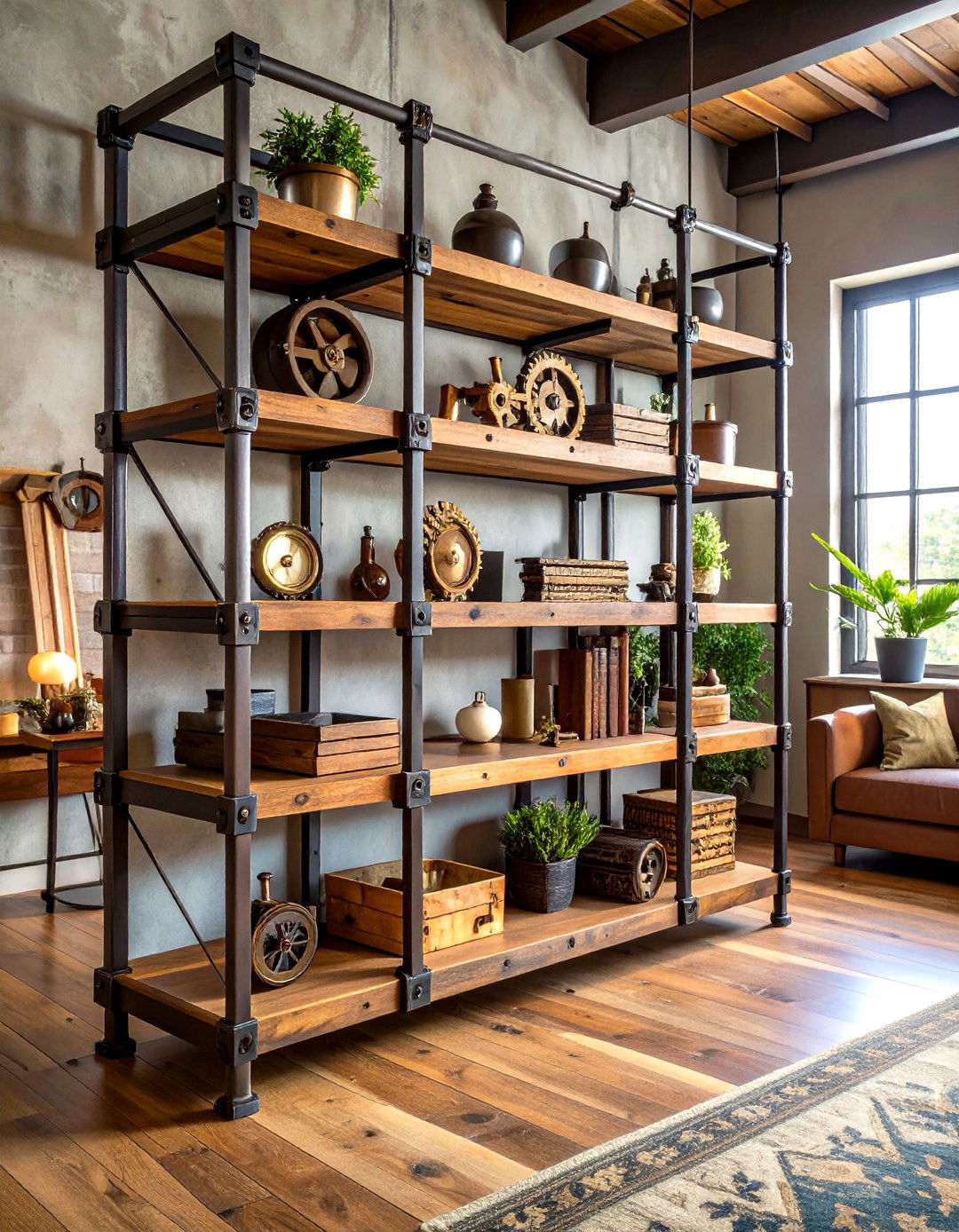 Add Gear and Cog Wall Art - 20 Steampunk Living Room Ideas