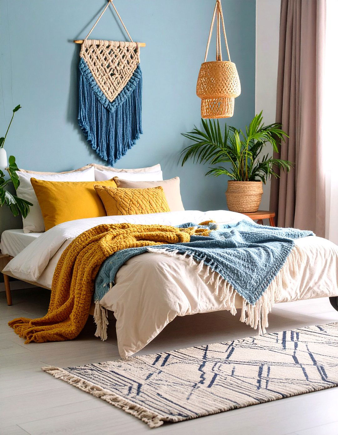 Add Greenery and Textiles - 20 Small Guest Bedroom Ideas