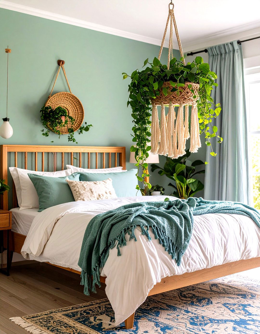 Add Hanging Plants - 20 Small Boho Bedroom Ideas