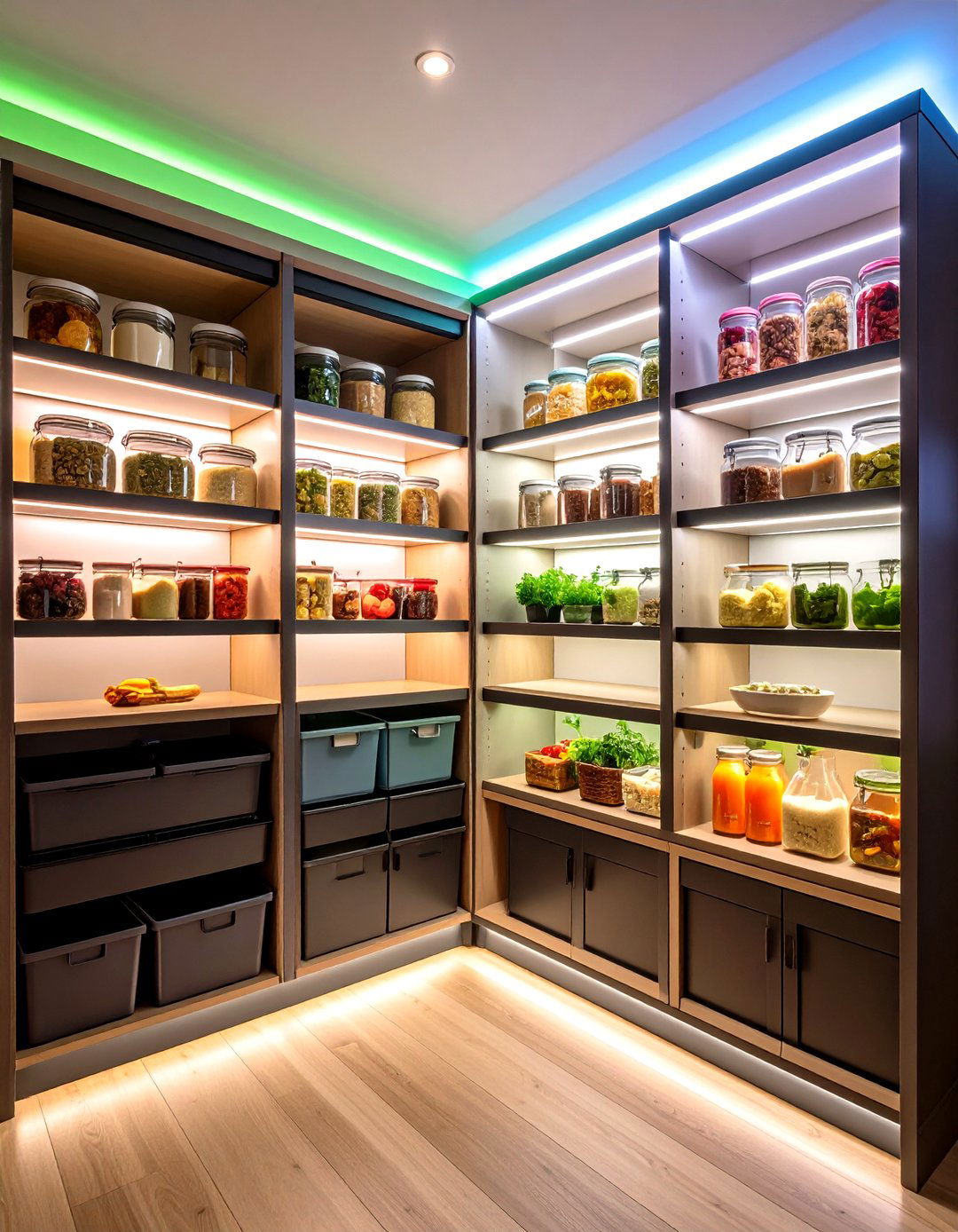 Add LED Strip Lighting - 20 Small Pantry Ideas