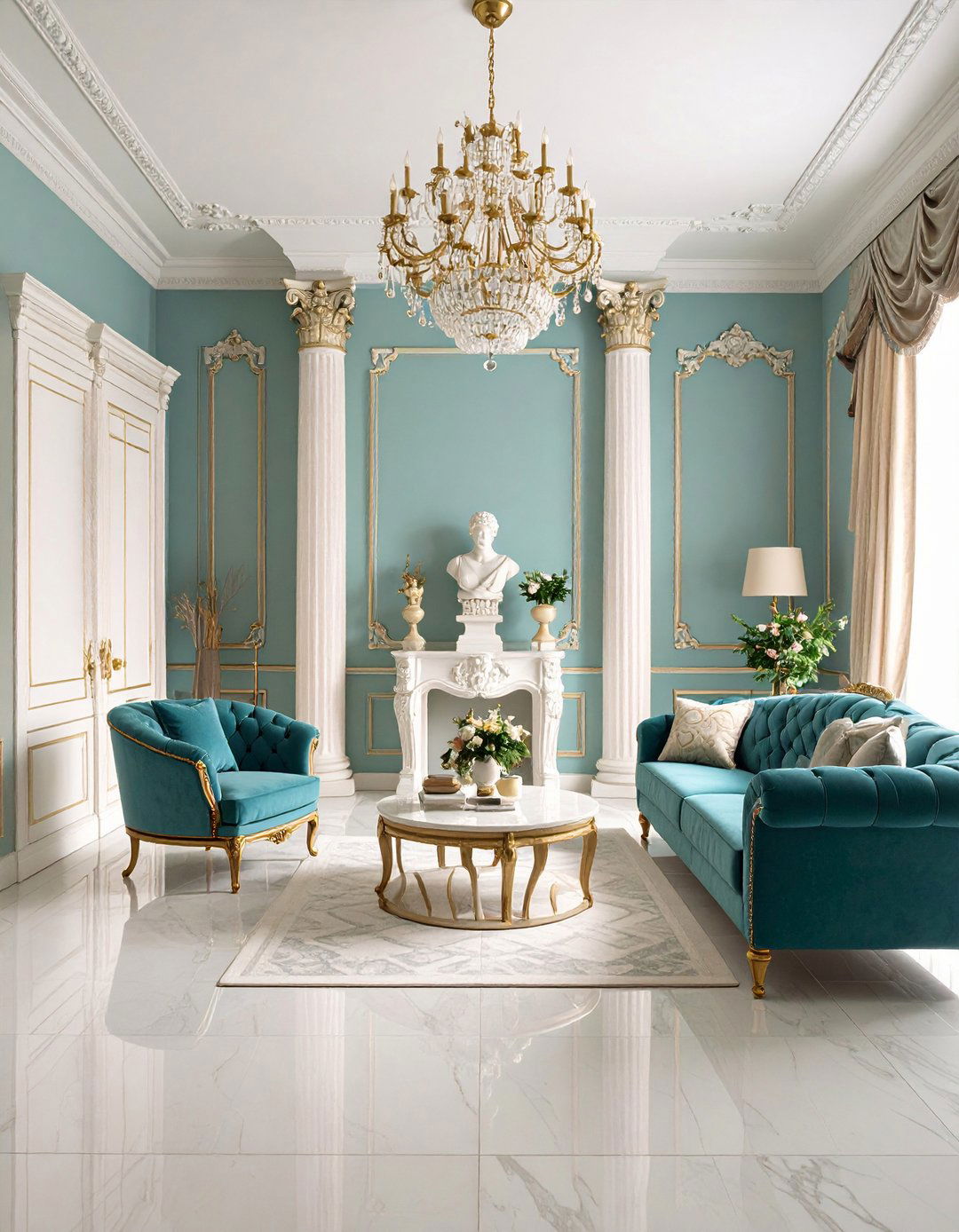 Add Neoclassical Details for Timeless Authority - 20 Formal Living Room Ideas