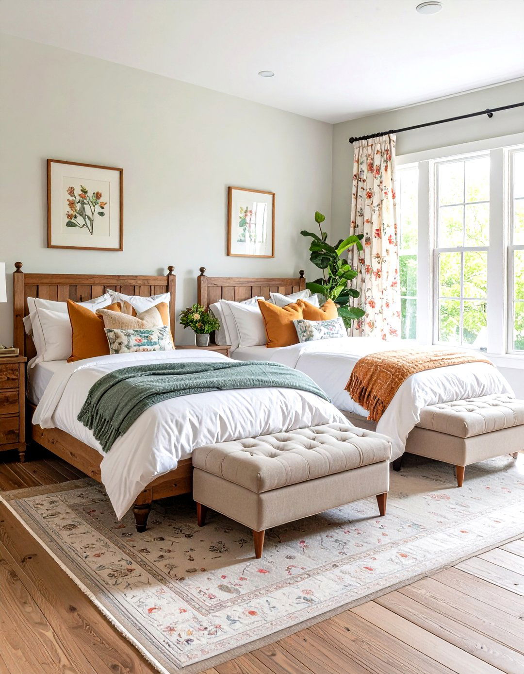Add Storage Ottomans - 20 Twin Bedroom Ideas