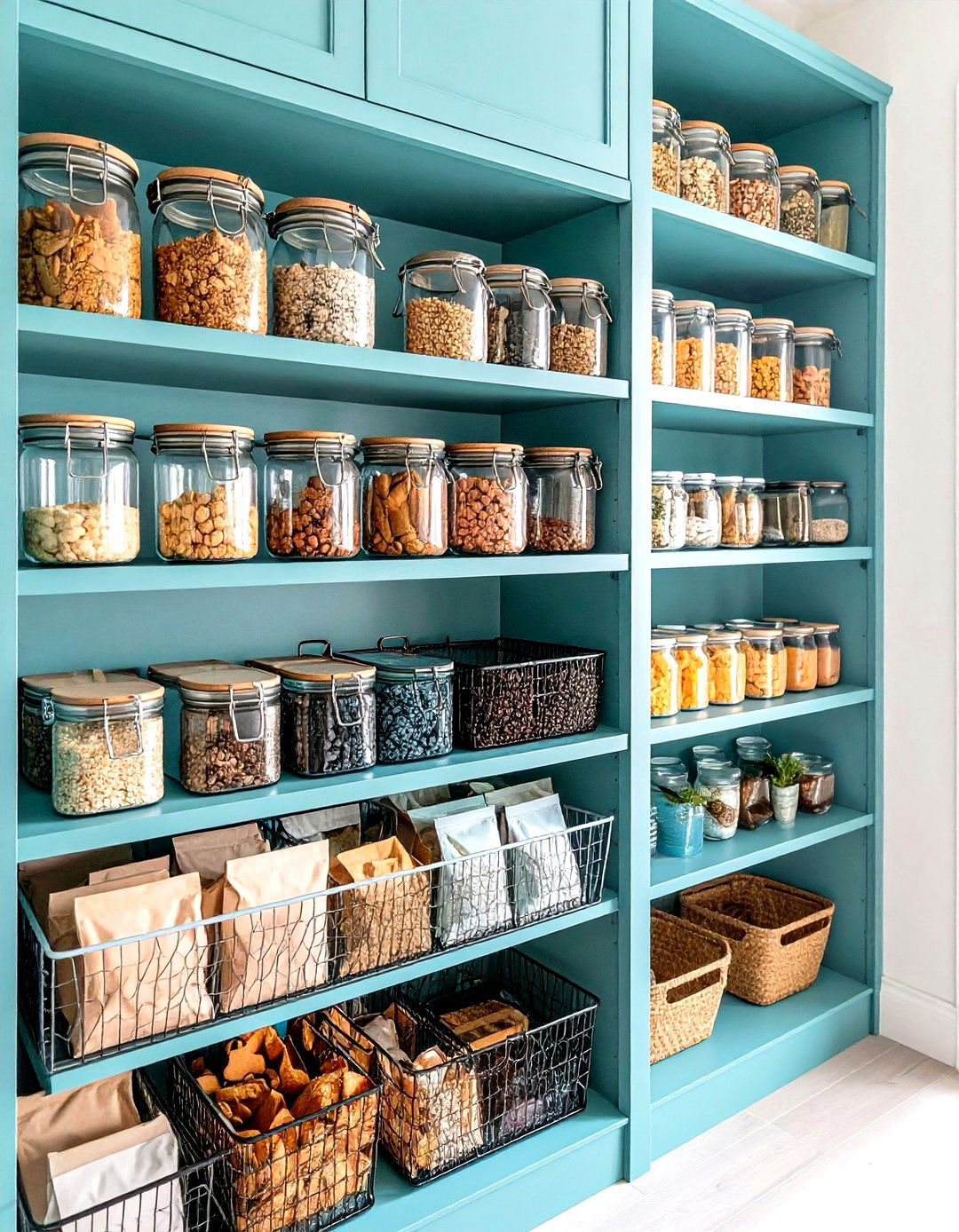 Add Under Shelf Baskets - 20 Small Pantry Ideas