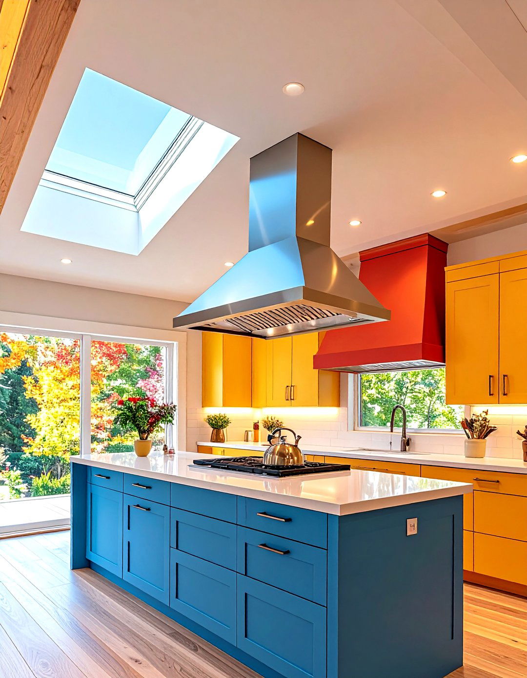 Add a Built In Range Hood That Mirrors the Slope - 20 Sloped Ceiling Kitchen Ideas
