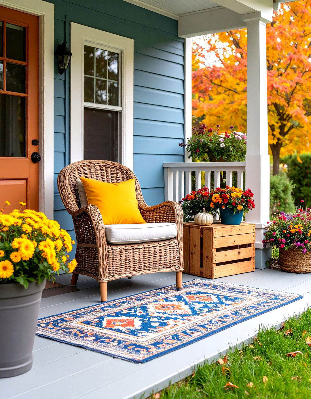 Add a Few Key Outdoor Accessories - 20 Small Front Porch Ideas