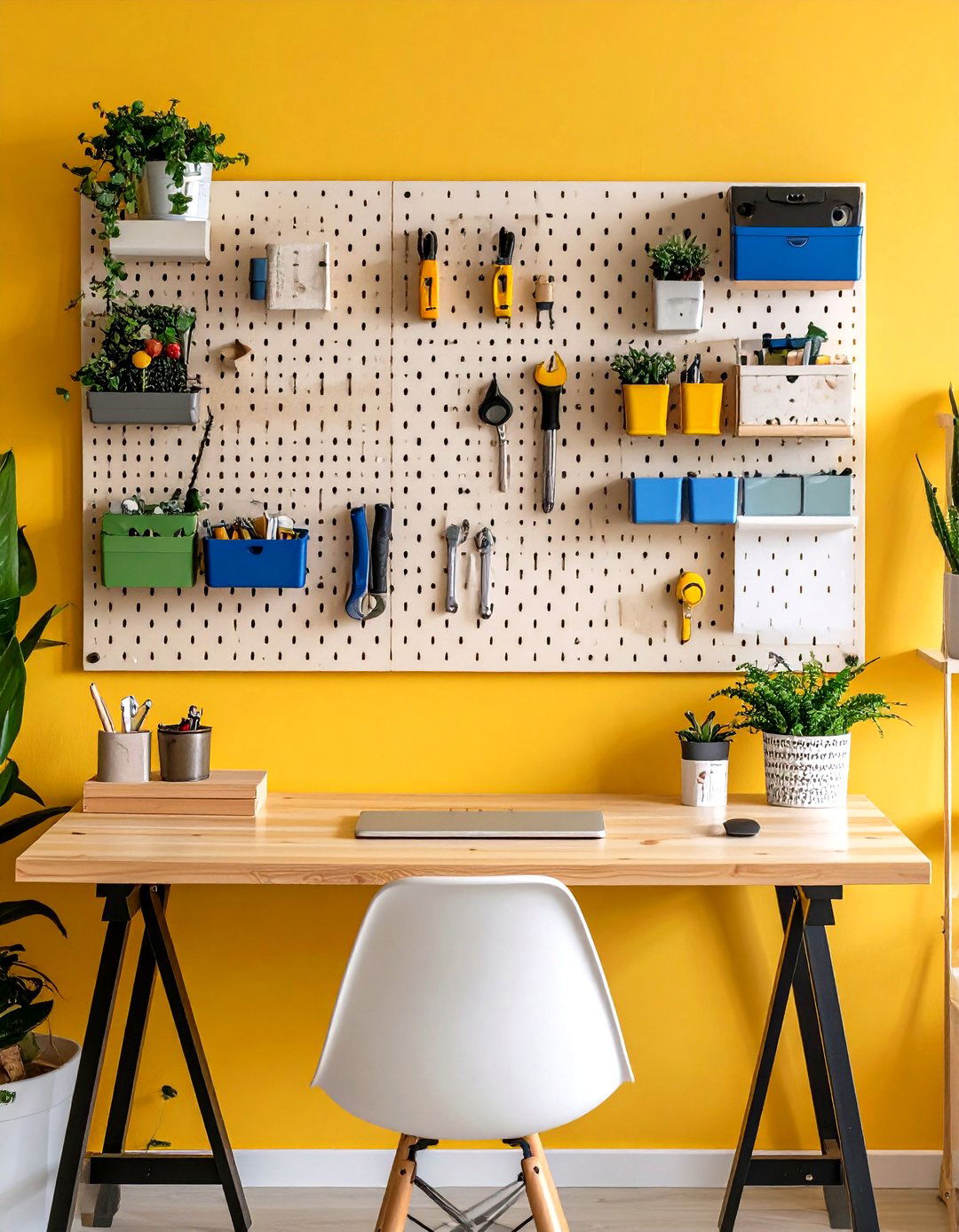 Add a Pegboard or Slatwall Organizer - 20 Small Home Office Ideas