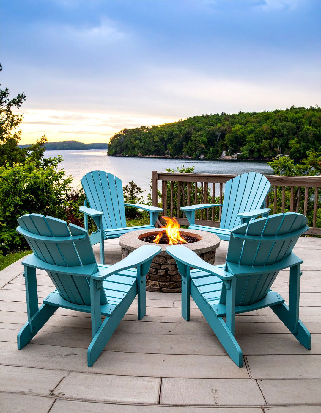 Adirondack Chair Cluster Deck Seating - 20 Deck Seating Ideas