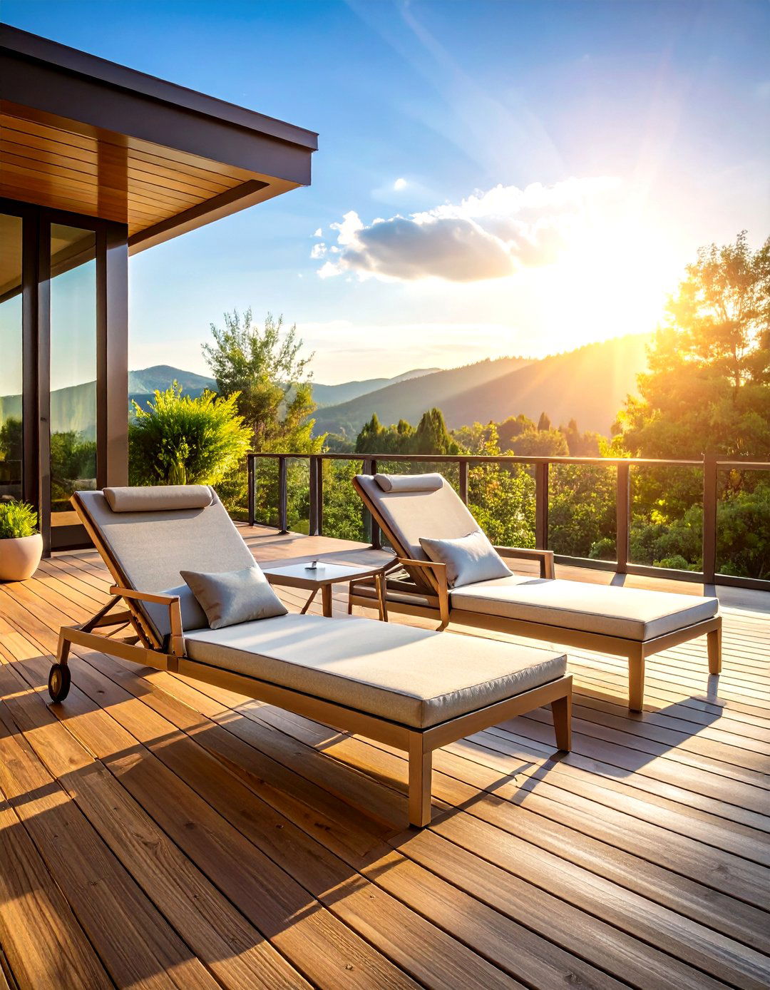 Adjustable Chaise Lounges Invite Sun Chasing on the Deck - 20 Deck Furniture Ideas