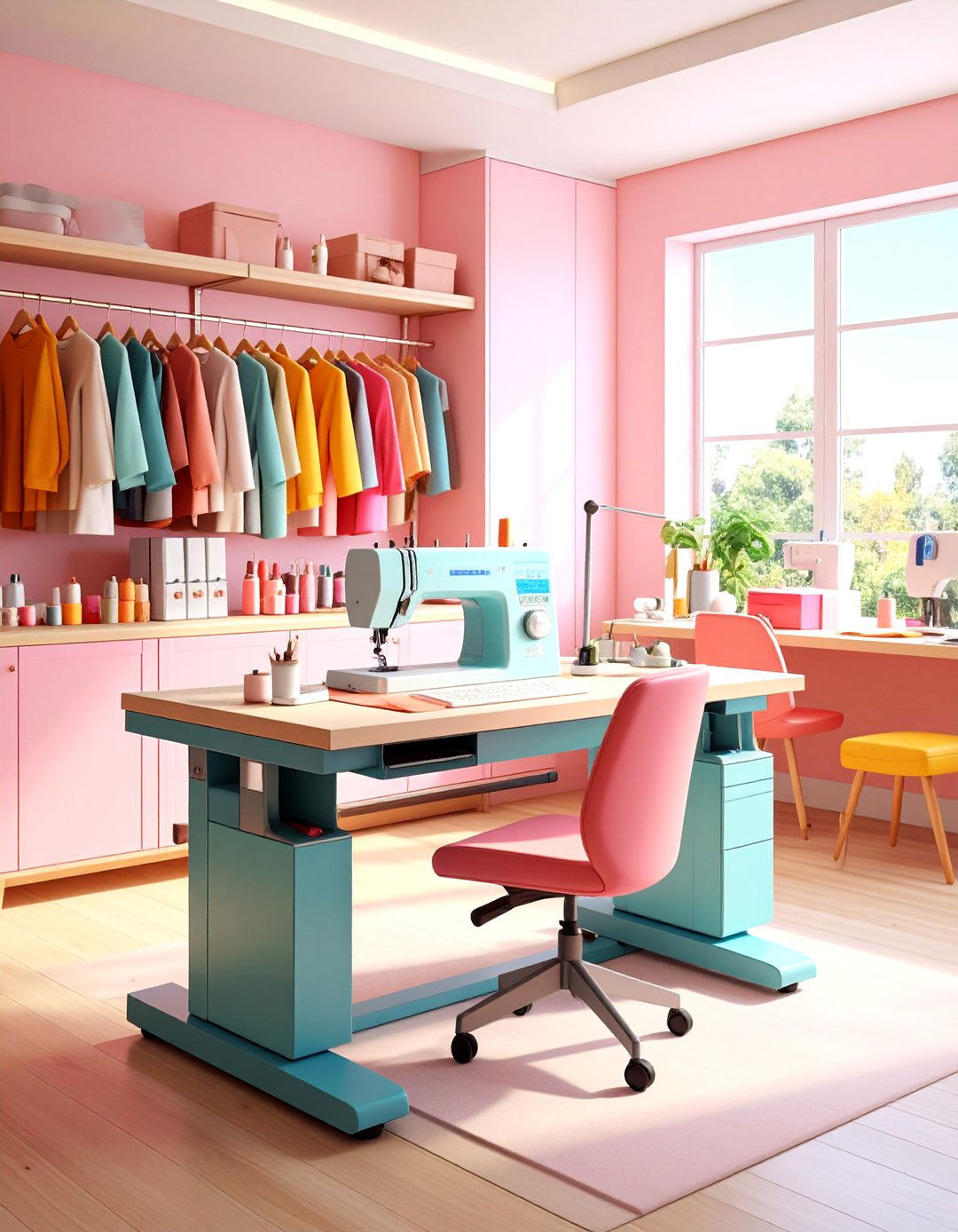 Adjustable Workstations - 20 Sewing Room Ideas