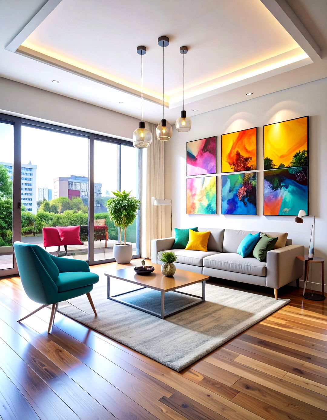 Airy Details Floating Frame Gallery Wall - 20 Gallery Wall Ideas