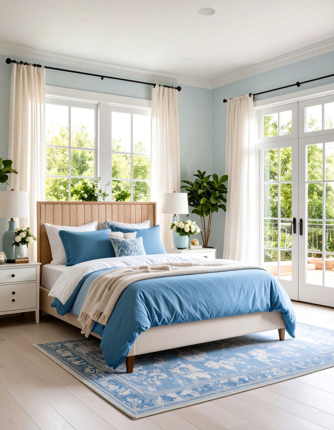 Airy Parisian Balcony Inspired Themed Bedroom