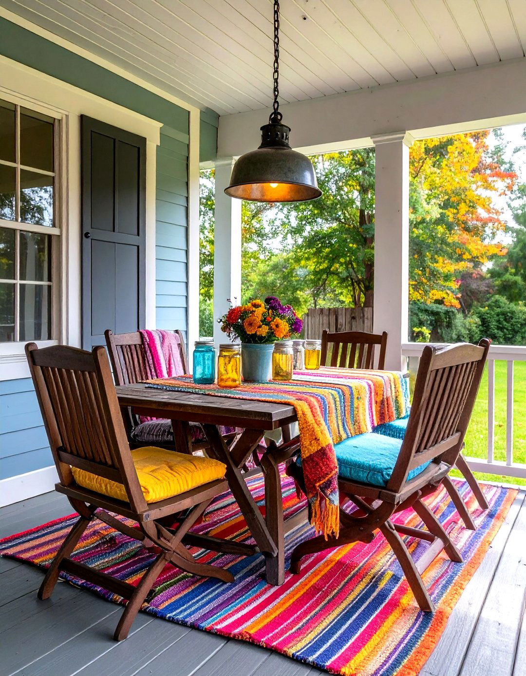 Al Fresco Dining Nook on the Farmhouse Porch - 20 Farmhouse Porch Ideas