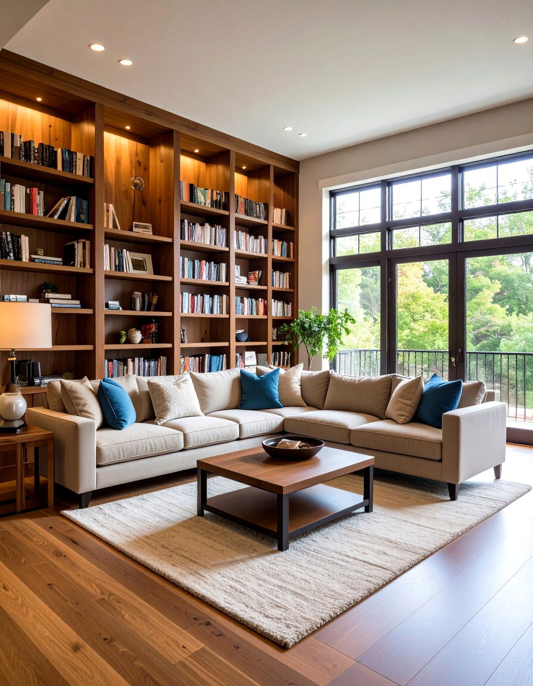 Alcove Living Room Shelf Reading Nook - 20 Living Room Shelf Ideas