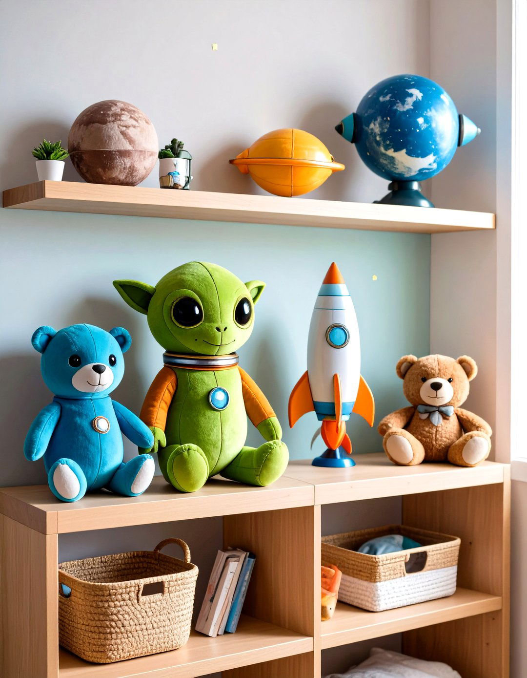 Alien Plush Toys Display - 20 Space-themed Nursery Ideas