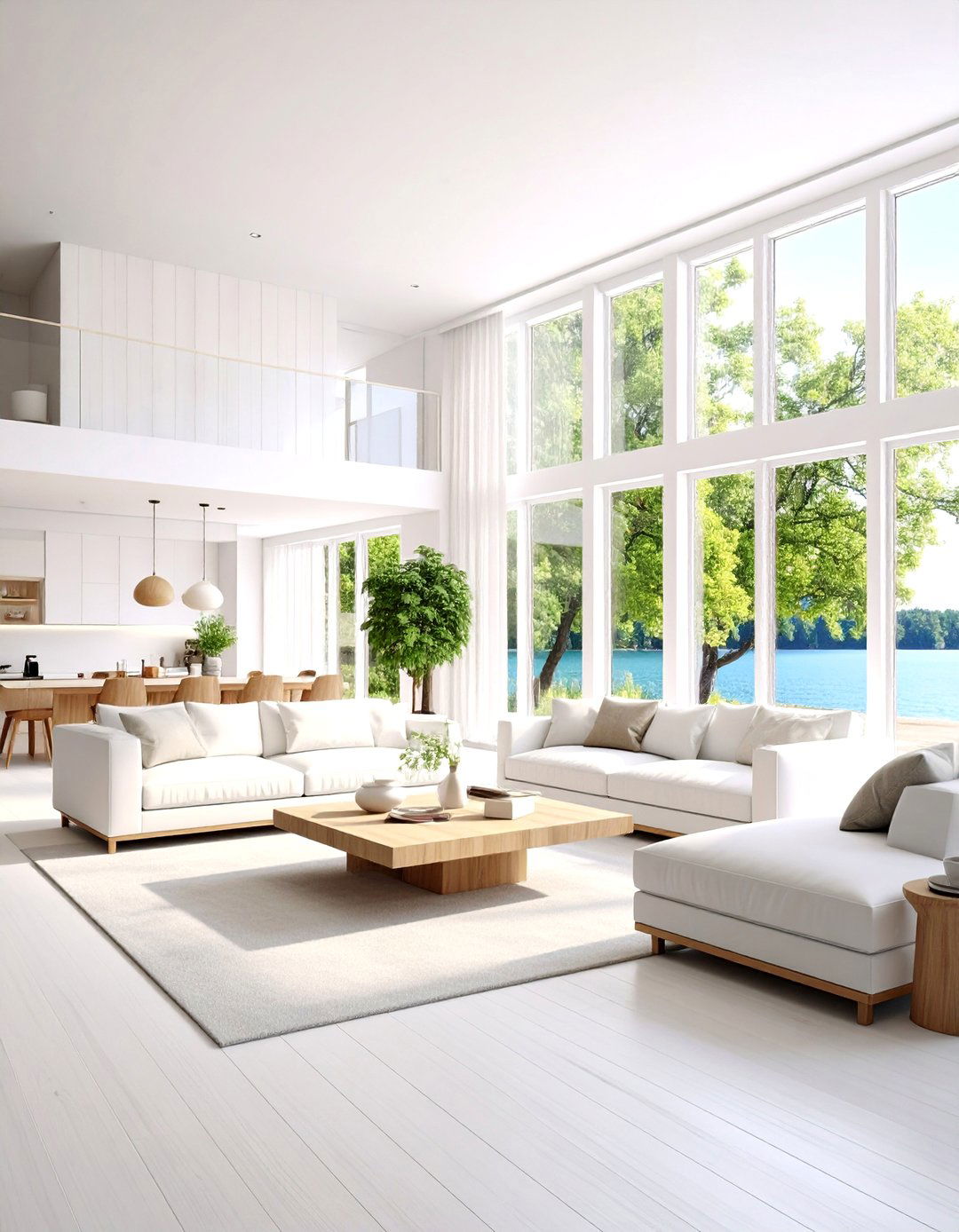 All White Contemporary Lake House Decorating - 20 Lake House Decorating Ideas