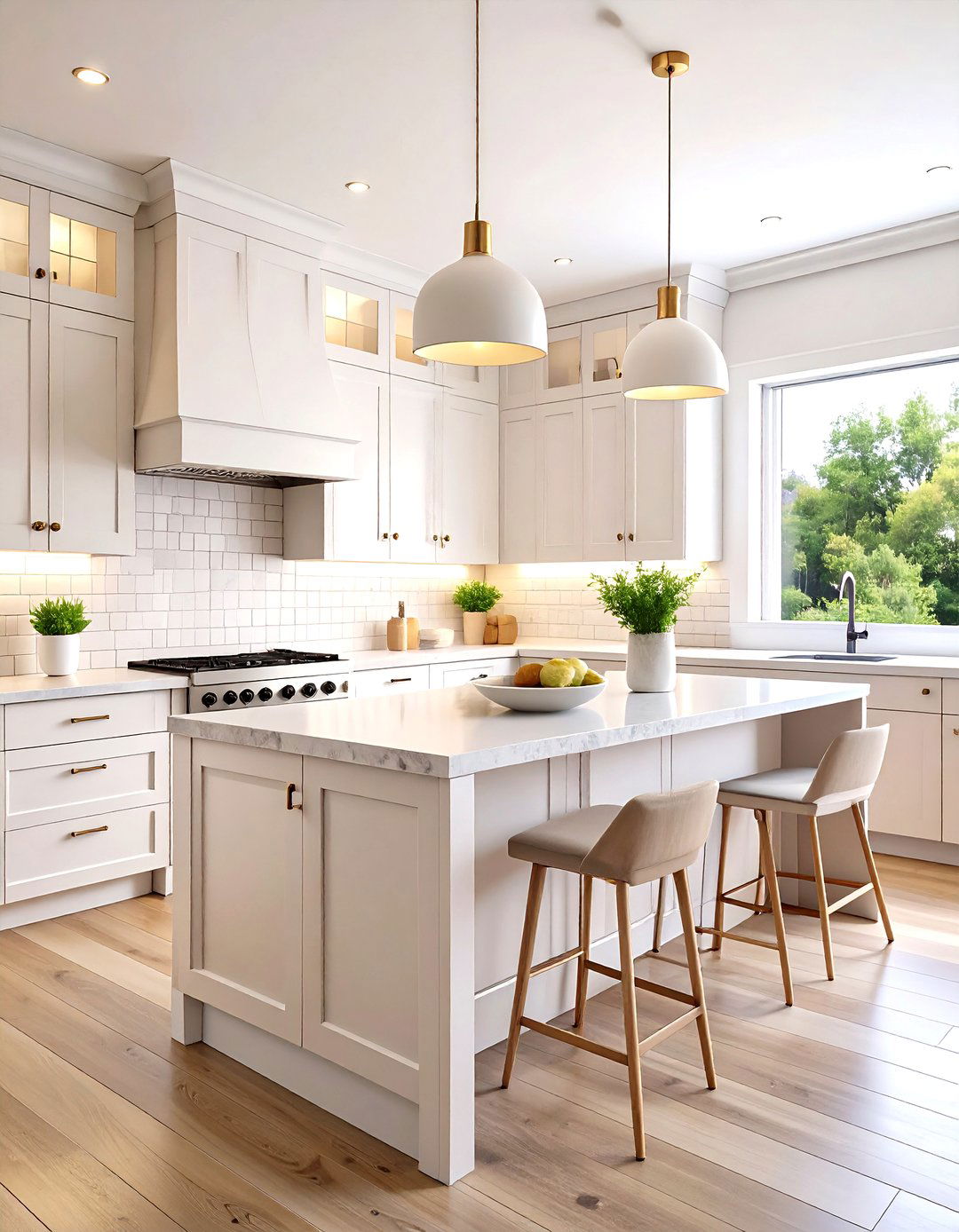 All White Monochromatic Kitchen with Textural Variety - 20 White Kitchen Ideas
