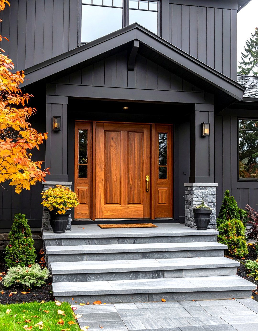Almost Black Graphite Gray Exterior for Statement Style - 20 Gray Exterior House Paint Ideas