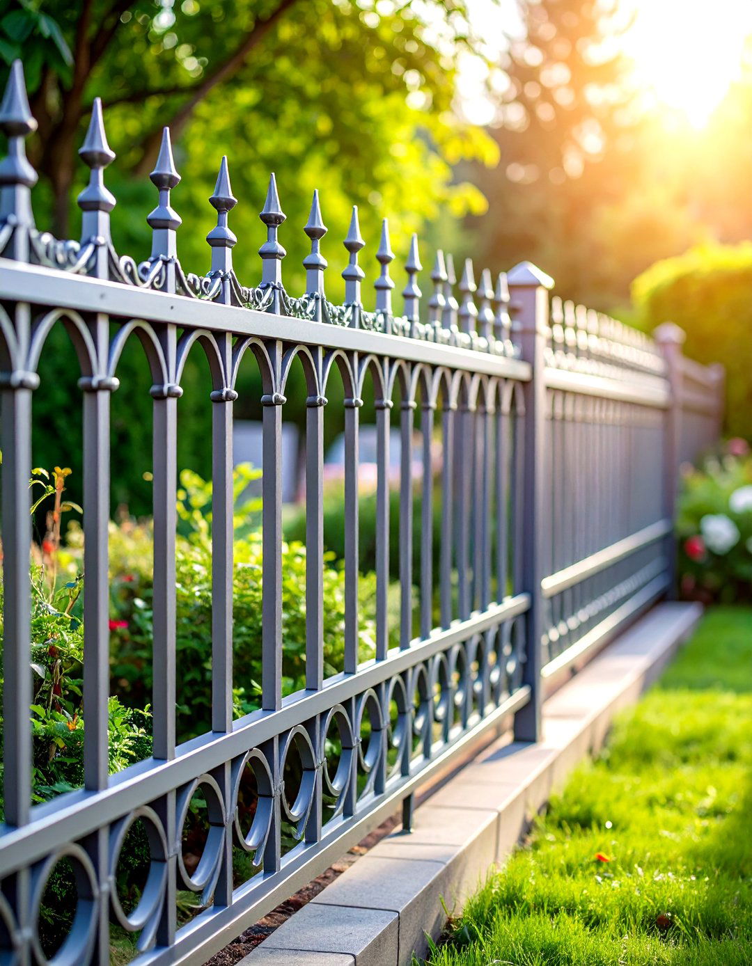 Aluminum Ornamental Dog Fence with Decorative Design - 20 Dog Fence Ideas