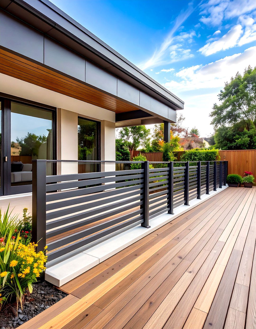 Aluminum Slat Deck Railing - 20 Deck Railing Ideas