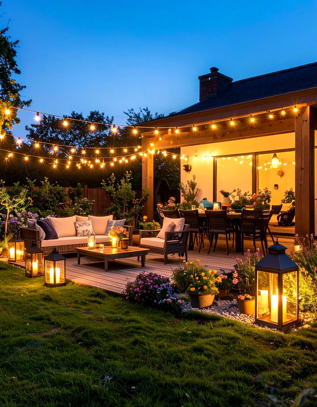 Ambient Lighting Design for Evening Atmosphere - 20 Townhouse Backyard Ideas