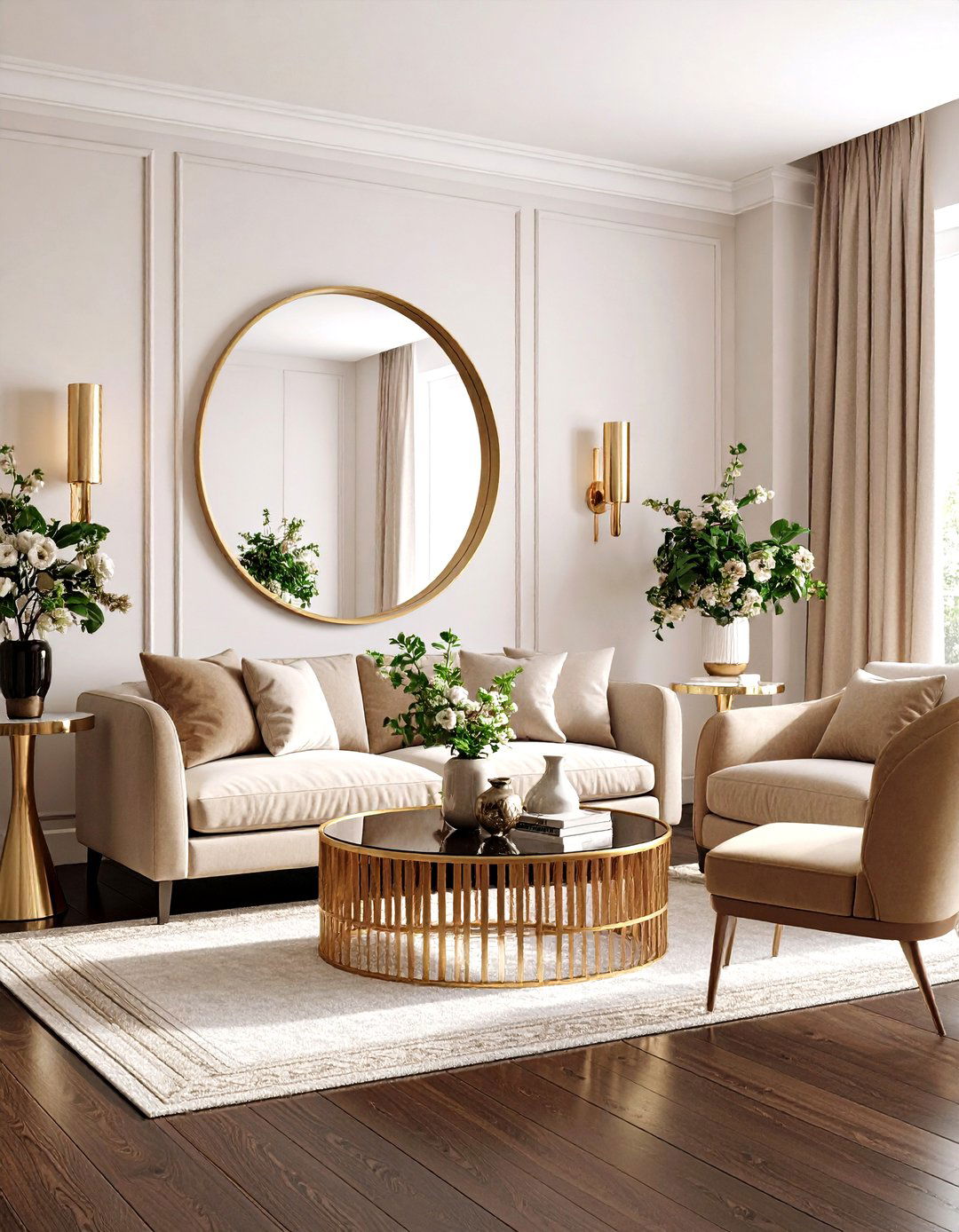 Amplify Daylight with Strategically Placed Mirrors - 20 Dark Brown Floor Living Room Ideas