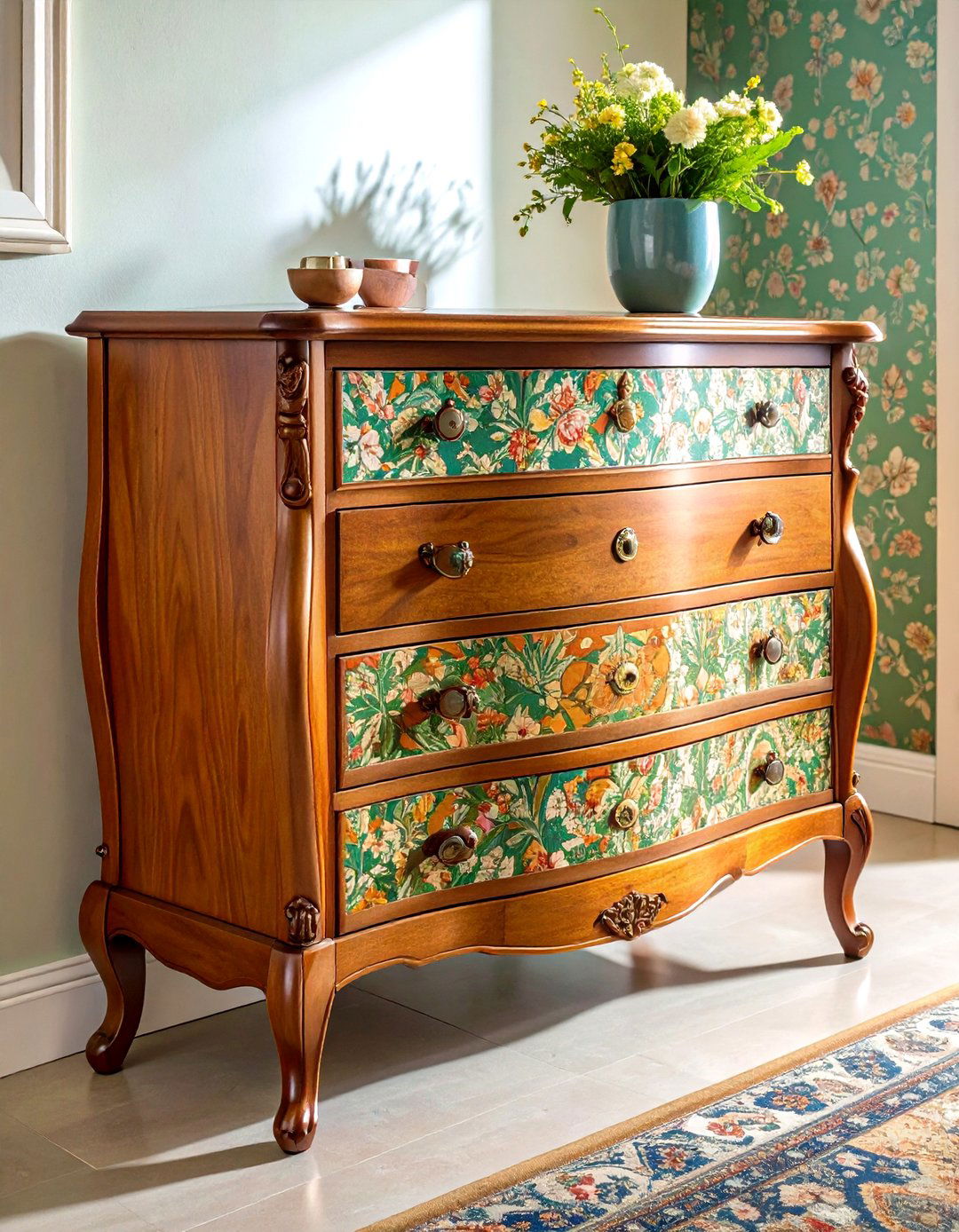 Anchor with an Antique Mahogany Dresser - 20 Grandmillennial Style Bedroom Ideas