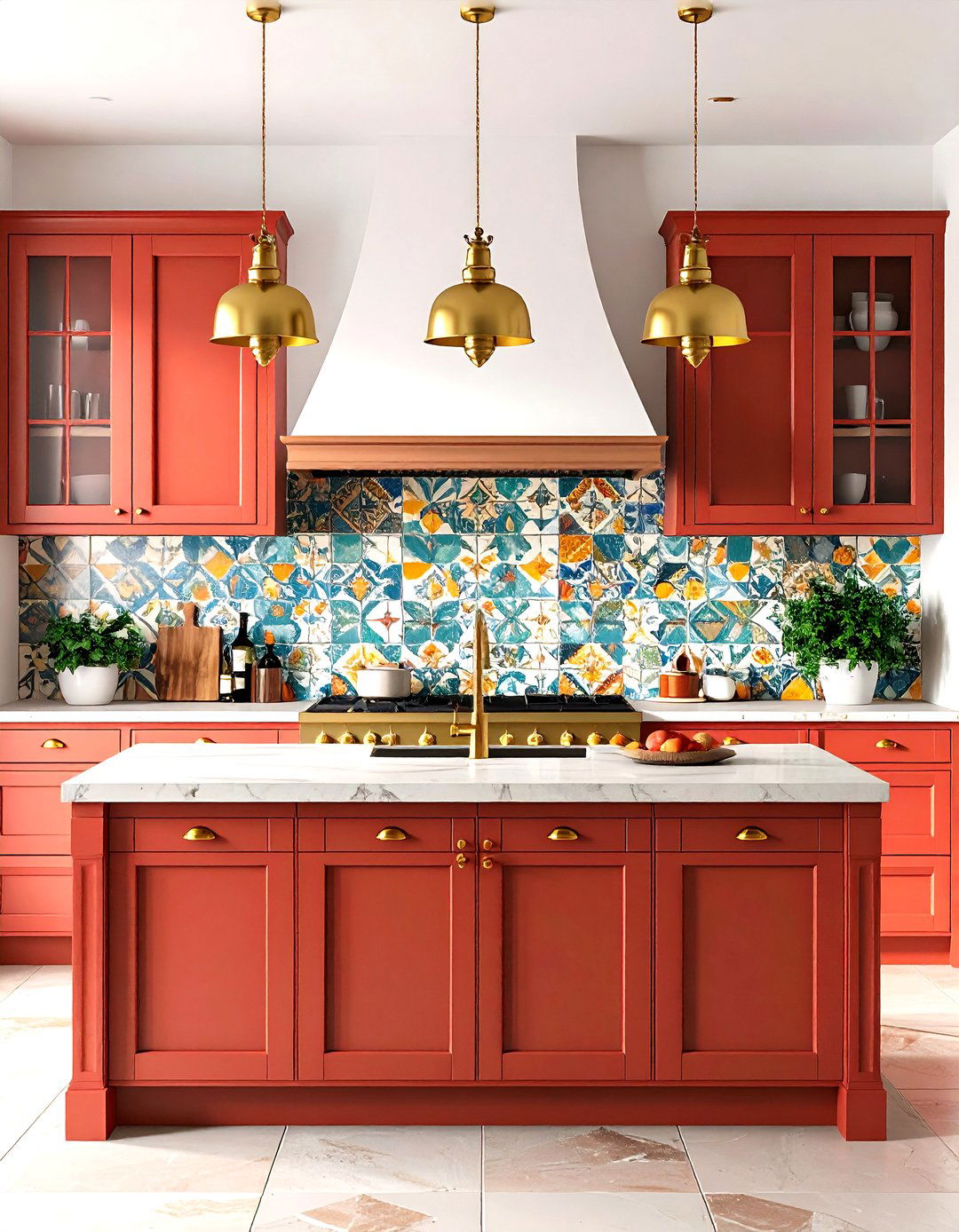 Andalusian Spanish Style Kitchen with Vibrant Tile Mosaic - 20 Spanish Style Kitchen Ideas